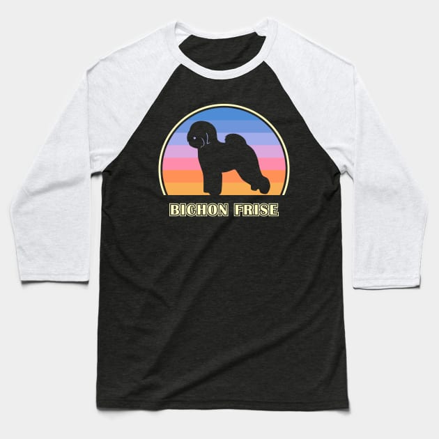 Bichon Frise Vintage Sunset Dog Baseball T-Shirt by millersye